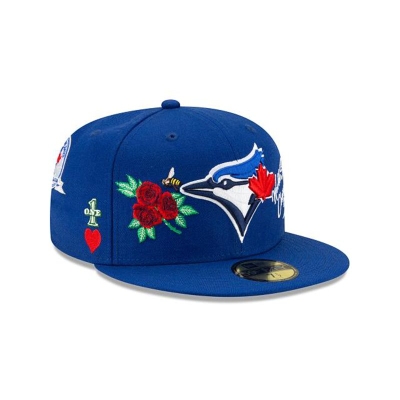 Blue Toronto Blue Jays Hat - New Era MLB Icon 59FIFTY Fitted Caps USA6432975